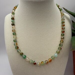 New Artisan Made Multi-Color Agate Bead Necklace - Women Jewelry